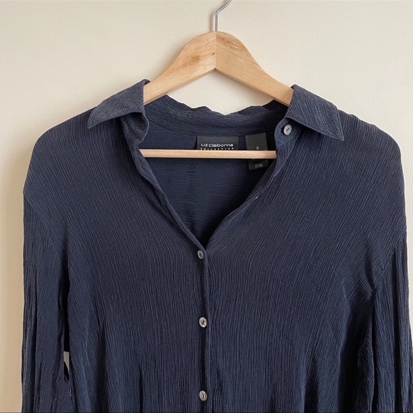 Vintage Liz Claiborne Collection 100% Silk, collared button down - Picture 2 of 5